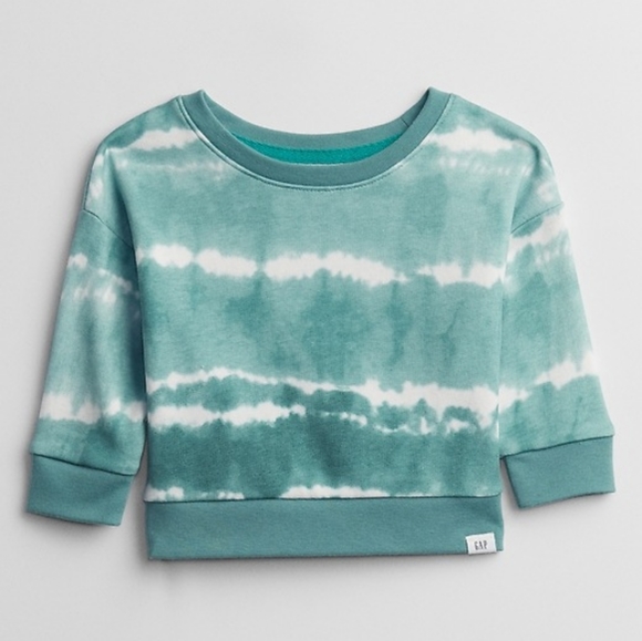 NWT 5T babyGap Gap Baby Toddler Tie-dye Sweatshirt Turquoise Smoke Blue Terry - Picture 1 of 4